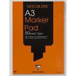 Goldline Bleedproof Marker Pad 70gsm Acid-free Paper 50 Sheets A3 White Ref GPB1A3Z [Pack 5]