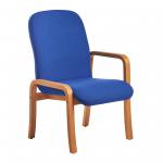 Yealm modular beech wooden frame chair with left hand arm 540mm wide - blue