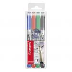 STABILO Write-4-All Fine Permanent Marker 0.7mm Line Assorted Colours (Wallet 4) 10325ST