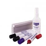 ValueX Whiteboard Kit with 4 Whiteboard Markers Eraser and Cleaning Fluid 10610TD