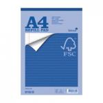 Silvine A4 Refill Pad FSC Ruled 160 Pages Blue (Pack 5) 21708SC