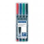 Staedtler Lumocolor OHP Pen Permanent Medium 0.8mm Line Assorted Colours (Pack 4) 33212TT