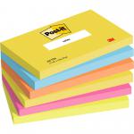 Post-it Notes 76x127mm 100 Sheets Energetic Colours (Pack 6) 655TF 38158MM
