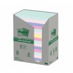 Post it Recycled Notes 76x127mm Assorted Colours 100 Sheets Per Pad Pack of 16 7100259665 38802MM
