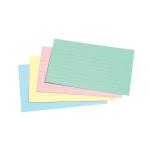 Concord Record Cards Ruled 152x102mm Assorted Colours (Pack 100) 39421CC