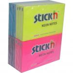 Sticky Notes 76x127mm Neon Asstd Pack of 12