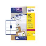 Avery Laser Parcel Label 99x67.7mm 8 Per A4 Sheet White (Pack 2000 Labels) L7165-250 44223AV