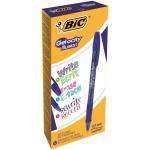 Bic Gel-ocity Illusion Erasable Gel Rollerball Pen 0.7mm Tip 0.3mm Line Blue (Pack 12) 54181BC