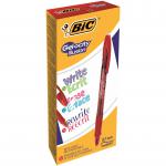 Bic Gel-ocity Illusion Erasable Gel Rollerball Pen 0.7mm Tip 0.3mm Line Red (Pack 12) 54195BC