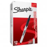 Sharpie Retractable Permanent Marker Fine Tip 1mm Line Black (Pack 12) 56351NR