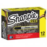 Sharpie Pro Metal Barrel Permanent Marker Bullet Tip 1.0mm Line Black (Pack 12) 56393NR