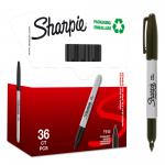 Sharpie Permanent Marker Fine Tip 0.9mm Line Black (Pack 36) 56897NR