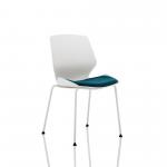 Florence White Frame Visitor Chair in Maringa Teal KCUP1538 59847DY