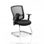 Portland Cantilever Chair Black Mesh With Arms EX000136 60407DY