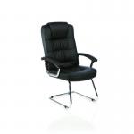 Moore Deluxe Cantilever Visitor Chair Black Leather With Arms BR000094 62269DY