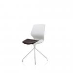 Florence Visitor Chair White Spindle Frame Dark Grey Fabric Seat BR000208 62297DY