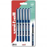 uni-ball Eye Micro UB-150 Liquid Ink Rollerball Pen 0.5mm Tip 0.3mm Line Plastic Free Packaging Blue (Pack 5) 68006UB
