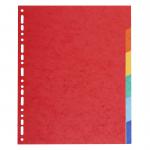 Exacompta Forever Recycled Divider 6 Part A4 Extra Wide 220gsm Card Vivid Assorted Colours 74201EX