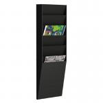 Fast Paper Document Control Panel/Literature Holder 1 x 6 Compartment A4 Black 75100PL
