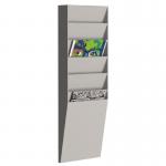 Fast Paper Document Control Panel/Literature Holder 1 x 6 Compartment A4 Grey 75107PL