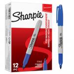 Sharpie Permanent Marker Fine Tip 0.9mm Line Blue (Pack 12) 76227NR