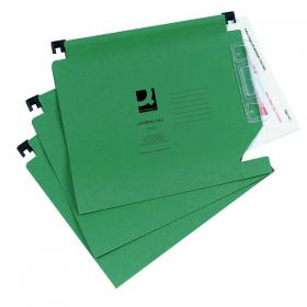 Q-Connect 15mm Lateral File Manilla 150 Sheet Green (Pack of 25) KF01184