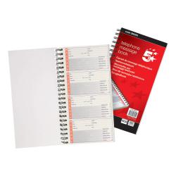 Cheap Stationery Supply of 5 Star Office Telephone Message Book Wirebound Carbonless 320 Notes 80 Pages 275x150mm 356335 Office Statationery