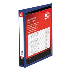 Cheap Stationery Supply of 5 Star Office Presentation Ring Binder Polypropylene 4 D-Ring 38mm Size A4 Blue Pack of 10 933058 Office Statationery