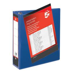 Cheap Stationery Supply of 5 Star Office Presentation Ring Binder Polypropylene 4 D-Ring 50mm Size A4 Blue Pack of 10 933088 Office Statationery