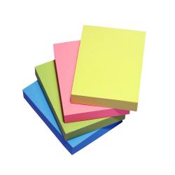 Cheap Stationery Supply of 5 Star Respositionable Notes 70gsm 4 Neon Ass Colours Yellow Pink Blue Green 100 Sheets 38x51mm Pack of 12 943351 Office Statationery