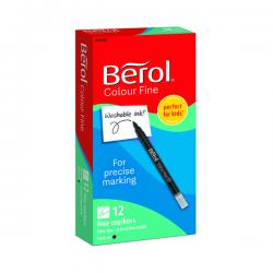 Cheap Stationery Supply of Berol Colour Fine Markers Black (Pack of 12) 2141503 BR41503 Office Statationery