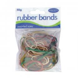 Cheap Stationery Supply of County Rubber Bands Coloured 50gm (Pack of 12) C225 CTY09615 Office Statationery