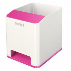 Cheap Stationery Supply of Leitz WOW Dual Colour Sound Pen Holder White/Pink 536310023 22579ES Office Statationery