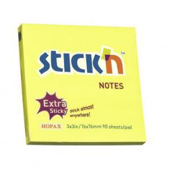 Cheap Stationery Supply of Extra Sticky Notes 76x76mm Neon Yl Pack of 12 Office Statationery