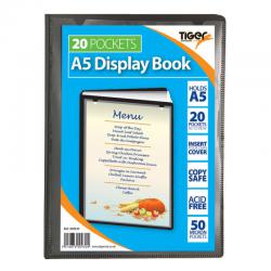 Cheap Stationery Supply of Tiger A5 Presentation Display Book 20 Pocket Black 42659TG Office Statationery