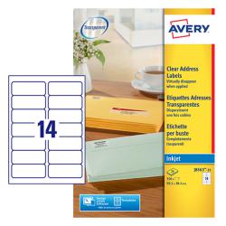 Cheap Stationery Supply of Avery Inkjet Address Label 99.1x38.1mm 14 Per A4 Sheet Clear (Pack 350 Labels) J8563-25 43754AV Office Statationery