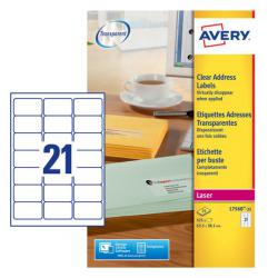 Cheap Stationery Supply of Avery Laser Address Label 63.5x38mm 21 Per A4 Sheet Clear (Pack 525 Labels) L7563-25 44412AV Office Statationery