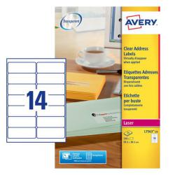 Cheap Stationery Supply of Avery Laser Address Label 99x38mm 14 Per A4 Sheet Clear (Pack 350 Labels) L7563-25 44426AV Office Statationery