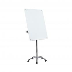 Cheap Stationery Supply of Bi-Office Mobile Glass Flipchart Easel 700x1000mm Magnetic Silver 45648BS Office Statationery