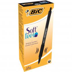 Cheap Stationery Supply of Bic SoftFeel Clic Retractable Ballpoint Pen 1mm Tip 0.32mm Line Black (Pack 12) 68744BC Office Statationery
