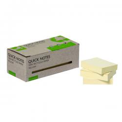 Cheap Stationery Supply of Q-Connect Recycled Notes 38x51mm Yellow (Pack of 12) KF17323 KF17323 Office Statationery