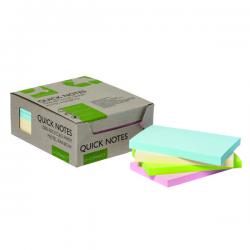 Cheap Stationery Supply of Q-Connect Recycled Notes 127x76mm Pastel Rainbow (Pack of 12) KF17325 KF17325 Office Statationery