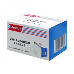 Cheap Stationery Supply of GoSecure 250 Address Labels (Pack of 6) PB02278 PB02278 Office Statationery