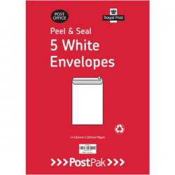 Cheap Stationery Supply of Postpak C4 Peel and Seal White 90gsm 5 Packs of 40 Envelopes 9731232 POF27429 Office Statationery