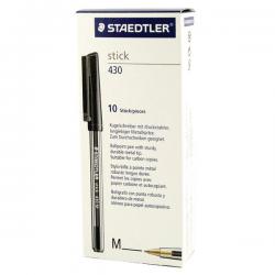 Cheap Stationery Supply of Staedtler Stick 430 Ballpoint Pen Medium Black (Pack of 10) 430-M9 ST41095 Office Statationery