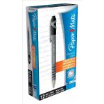 Paper Mate Flexgrip Retractable Ultra Ball Pen Fine 0.8mm Tip 0.4mm Line Black Ref S0190283 [Pack 12] 000582