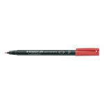 Staedtler 318 Lumocolor Permanent Pen Fine 0.6mm Line Red Ref 318-2 [Pack 10] 013569