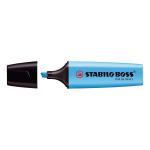 Stabilo Boss Highlighters Chisel Tip 2-5mm Line Blue Ref 70/31/10 [Pack 10] 016107