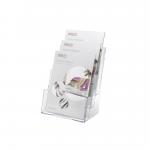 Literature Display Holder Multi Tier for Wall or Desktop 3 x A4 Pockets Clear 019235