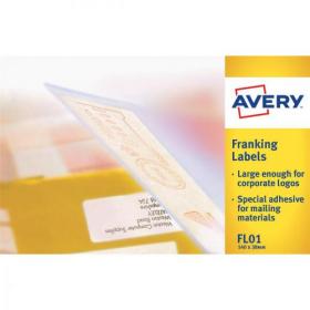 Avery Franking Labels 2 per sheet 140x38mm White Ref FL01 [1000 Labels] 026758